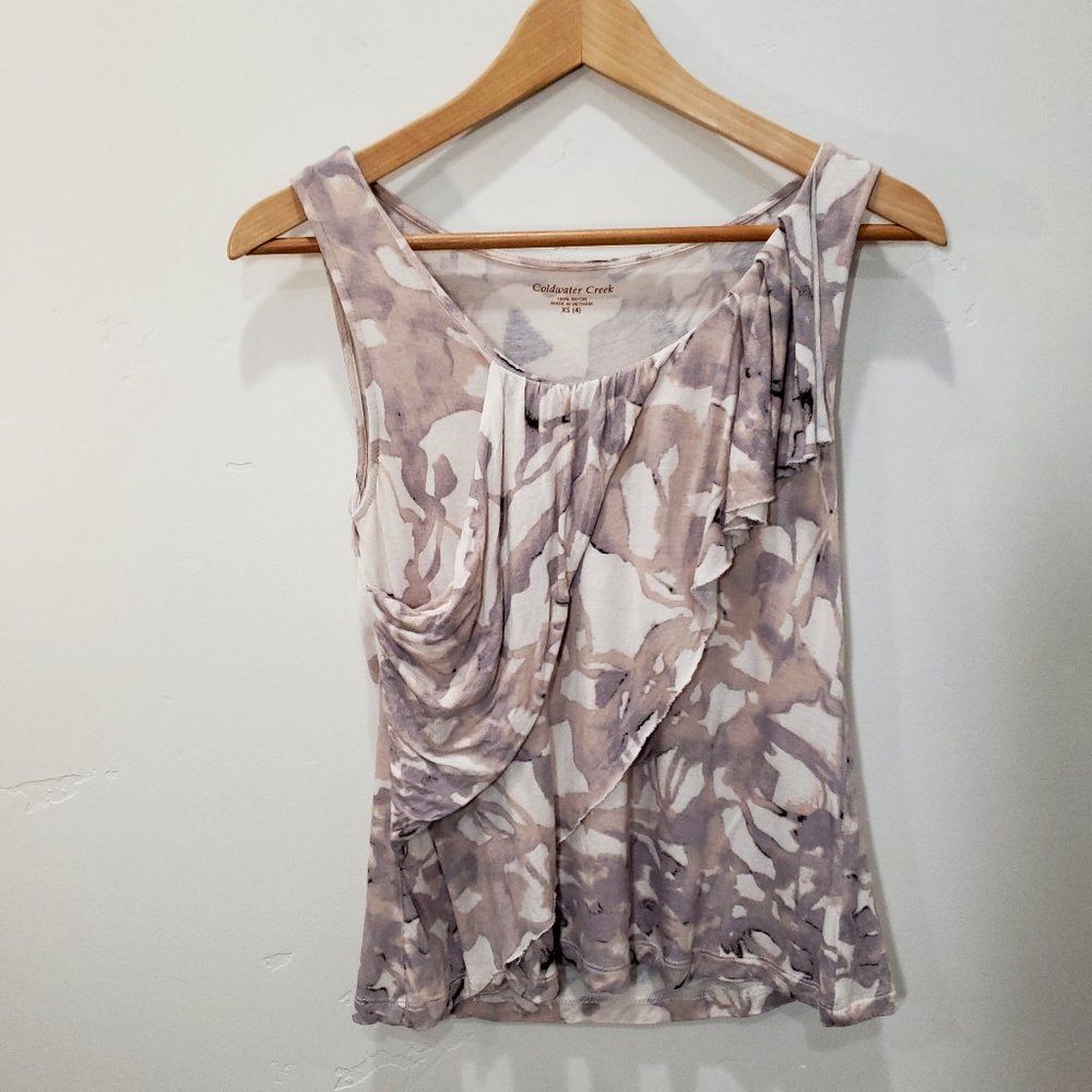 Coldwater Creek Women's Sleeveless Soft Ruffle Blouse Shell Size XS (4)